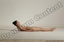 Nude Gymnastic poses Woman White Moving poses Athletic long brown Dynamic poses Pinup